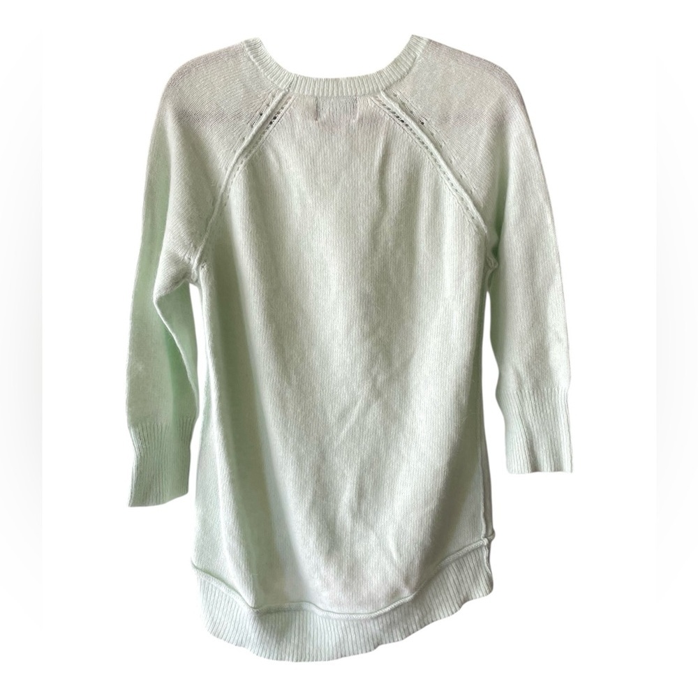 Cynthia Rowley Rabbit Hair Seafoam Green Crewneck Casual Sweater Size Large - Picture 3 of 5